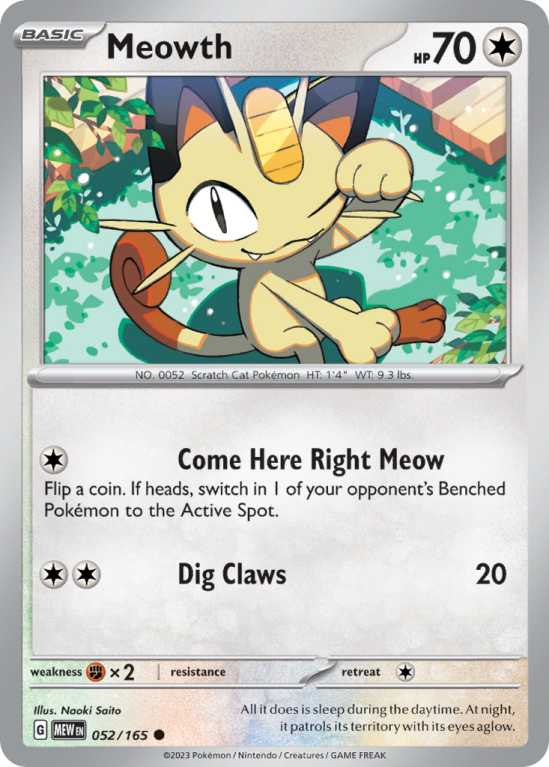 Meowth 52/165 Scarlet & Violet 151