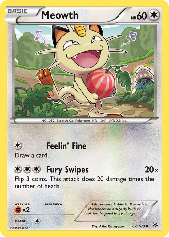 Meowth 67/108 XY Roaring Skies