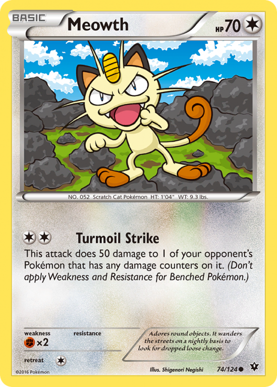 Meowth 74/124 XY Fates Collide