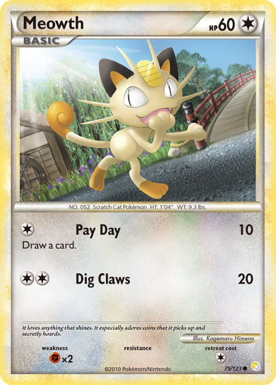Meowth 75/123 HeartGold & SoulSilver HeartGold & SoulSilver