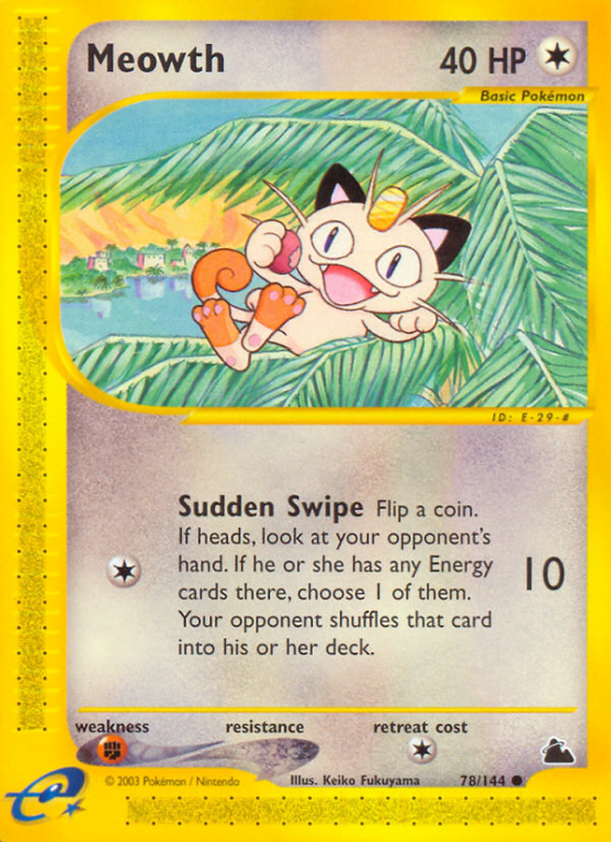Meowth 78/182 E-Card Skyridge