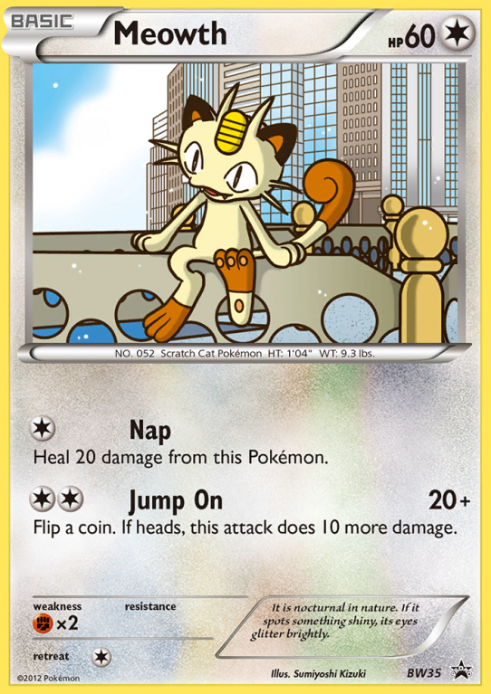 Meowth BW35/101 Black & White BW Black Star Promos