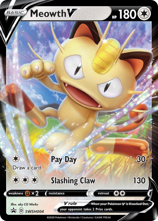 Meowth V SWSH004/103 Sword & Shield SWSH Black Star Promos