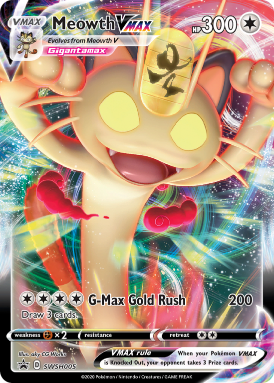Meowth VMAX SWSH005/103 Sword & Shield SWSH Black Star Promos