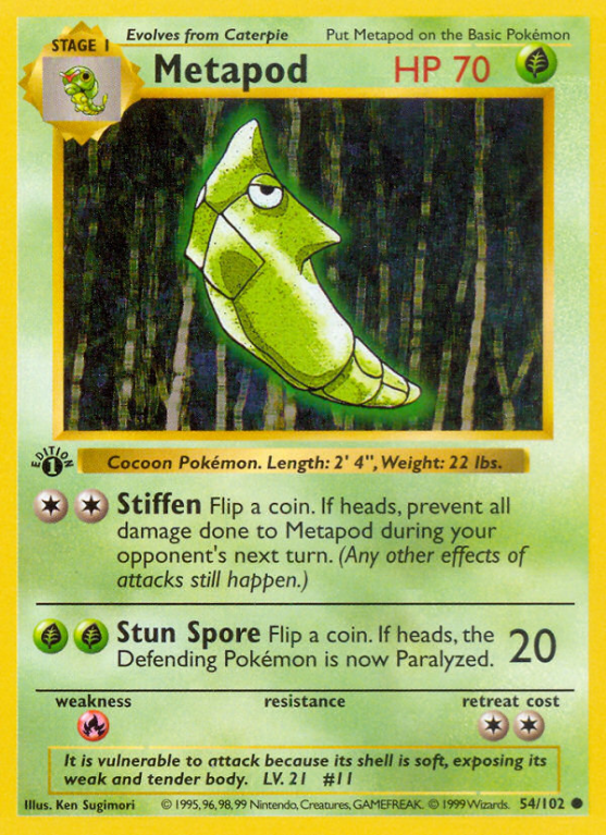 Metapod 54/102 Base Base Set