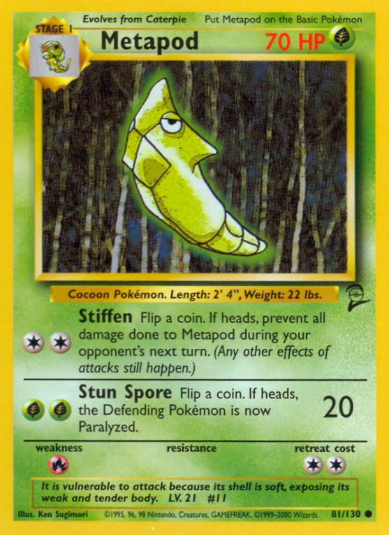 Metapod 81/130 Base Base Set 2