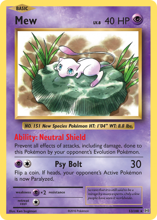 Mew 53/108 XY Evolutions