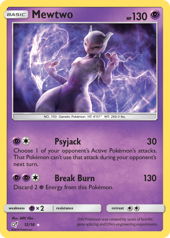 Mewtwo 12/18 Sun & Moon Detective Pikachu