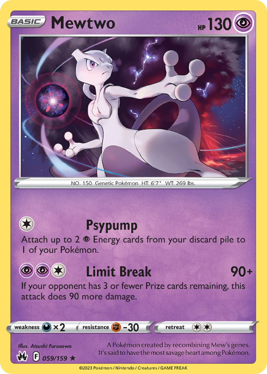 Mewtwo 59/159 Sword & Shield Crown Zenith