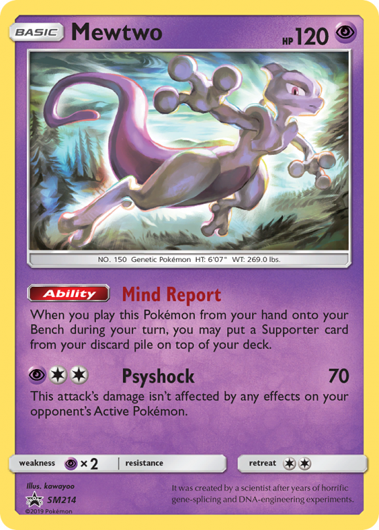 Mewtwo SM214/156 Sun & Moon SM Black Star Promos