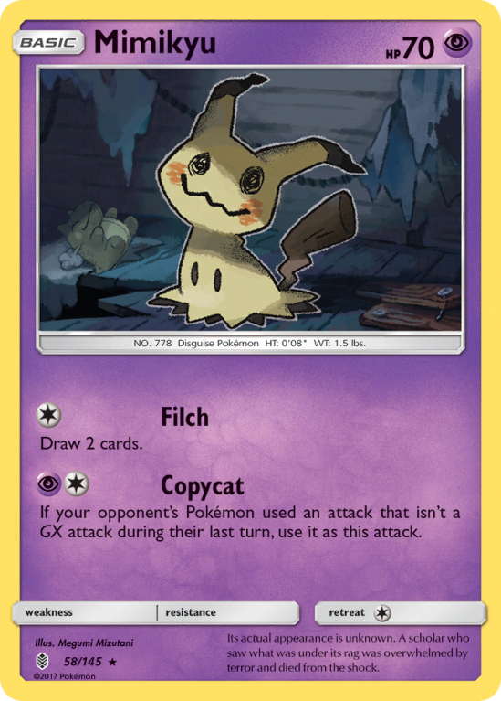 Mimikyu 58/145 Sun & Moon Guardians Rising