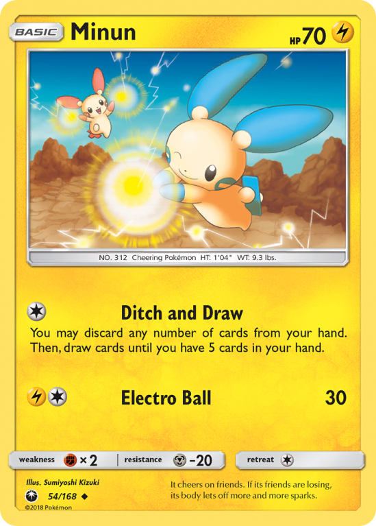 Minun 54/168 Sun & Moon Celestial Storm