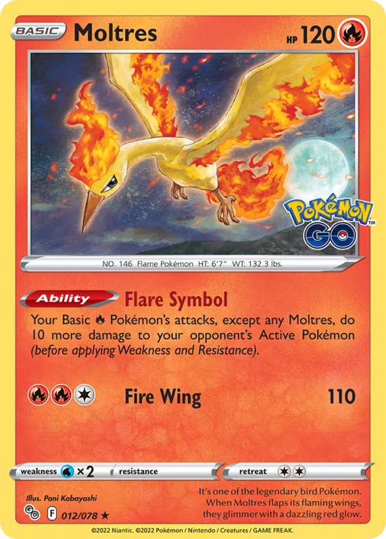 Moltres 12/78 Sword & Shield Pokémon GO