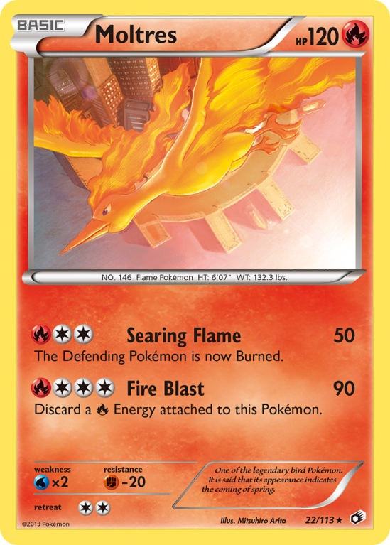 Moltres 22/113 Black & White Legendary Treasures