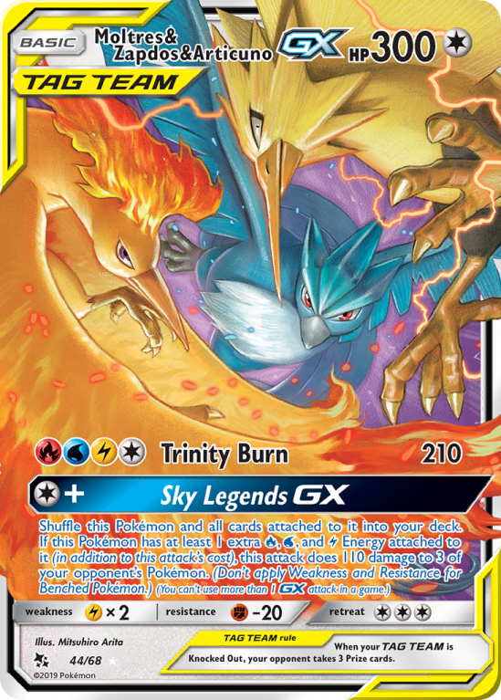 Moltres & Zapdos & Articuno-GX 44/68 Sun & Moon Hidden Fates