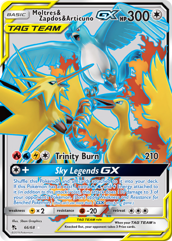 Moltres & Zapdos & Articuno-GX 66/68 Sun & Moon Hidden Fates