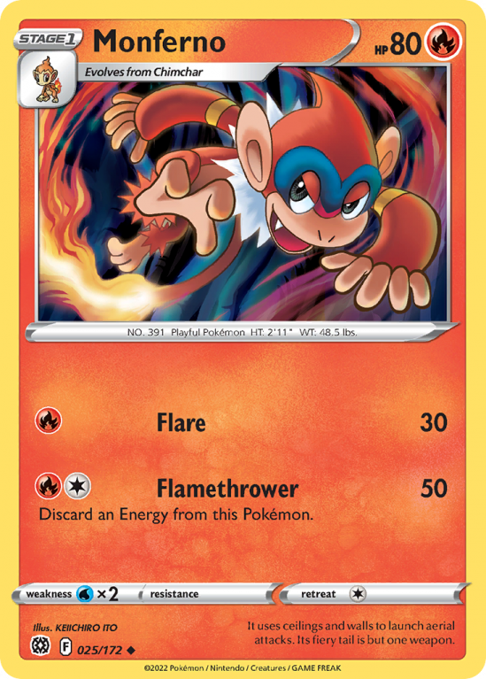Monferno 25/172 Sword & Shield Brilliant Stars