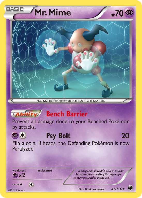 Mr. Mime 47/116 Black & White Plasma Freeze