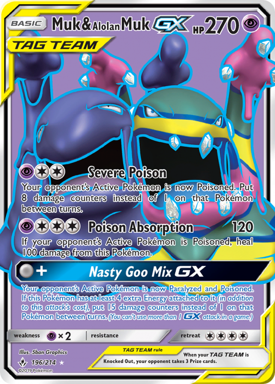Muk & Alolan Muk-GX 196/214 Sun & Moon Unbroken Bonds