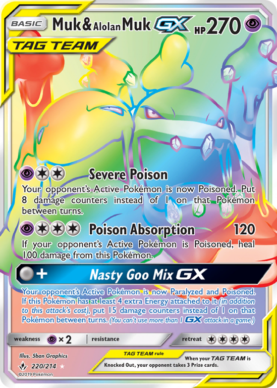 Muk & Alolan Muk-GX 220/214 Sun & Moon Unbroken Bonds