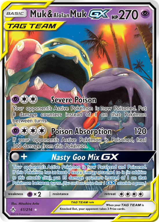 Muk & Alolan Muk-GX 61/214 Sun & Moon Unbroken Bonds