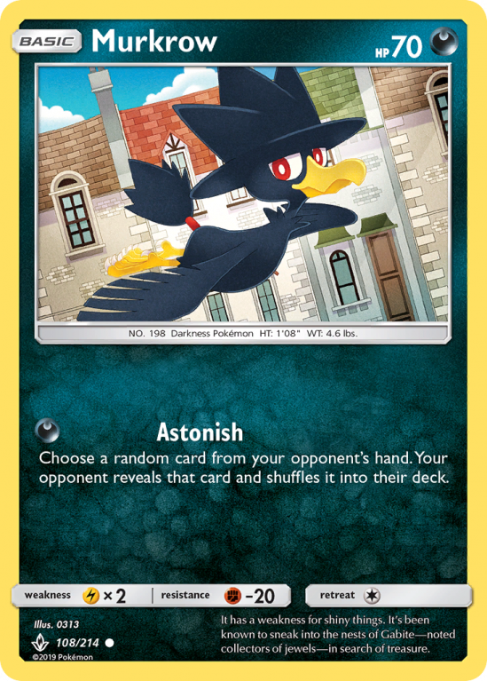 Murkrow 108/214 Sun & Moon Unbroken Bonds