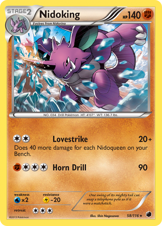 Nidoking 58/116 Black & White Plasma Freeze