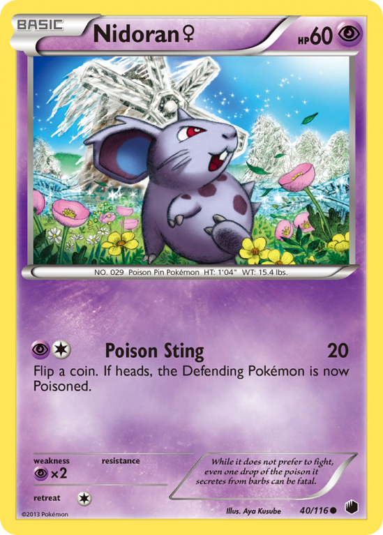 Nidoran ♀ 40/116 Black & White Plasma Freeze