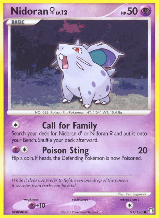 Nidoran ♀ 91/123 Diamond & Pearl Mysterious Treasures
