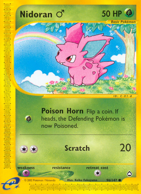 Nidoran ♂ 96/186 E-Card Aquapolis