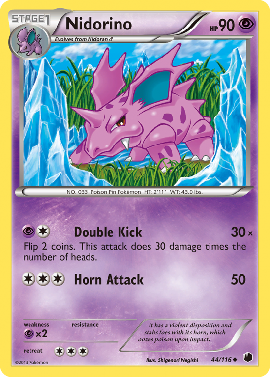 Nidorino 44/116 Black & White Plasma Freeze