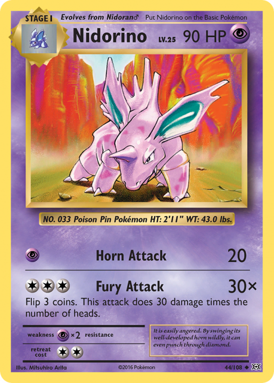 Nidorino 44/108 XY Evolutions