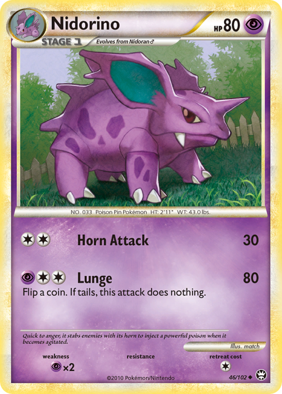 Nidorino 46/102 HeartGold & SoulSilver HS—Triumphant