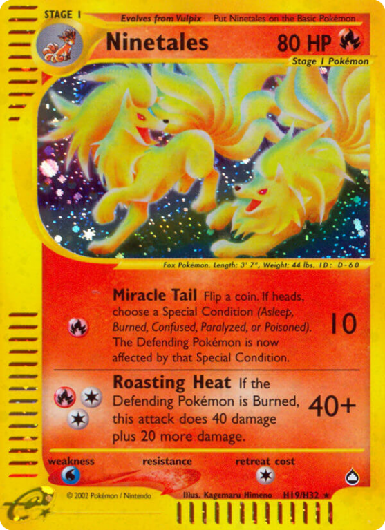 Ninetales H19/186 E-Card Aquapolis