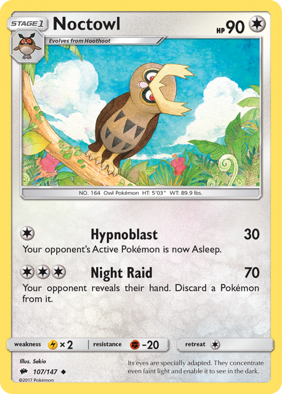 Noctowl 107/147 Sun & Moon Burning Shadows