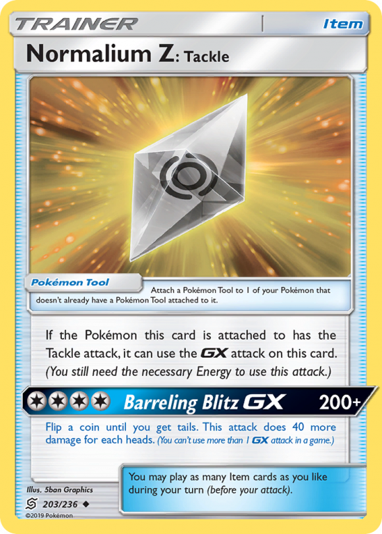 Normalium Z: Tackle 203/236 Sun & Moon Unified Minds