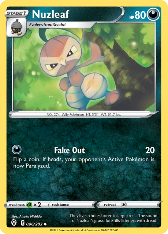 Nuzleaf 96/203 Sword & Shield Evolving Skies
