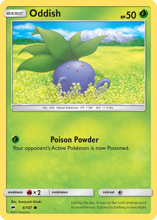 Oddish 4/147 Sun & Moon Burning Shadows