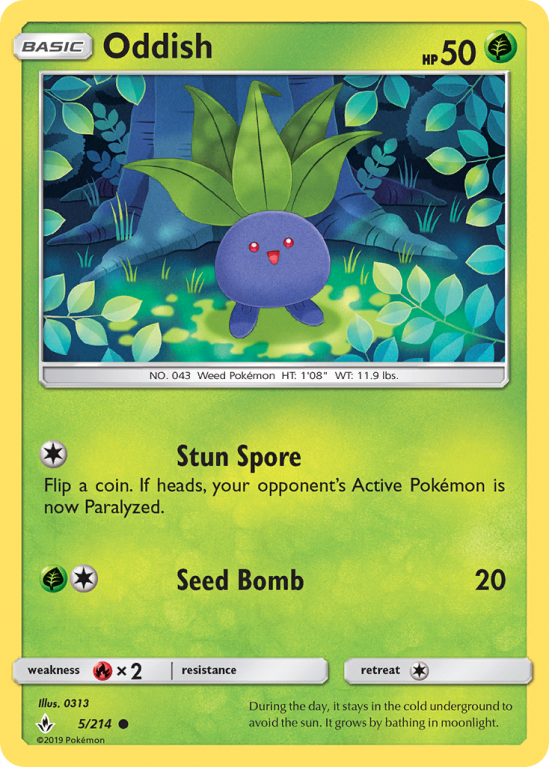 Oddish 5/214 Sun & Moon Unbroken Bonds