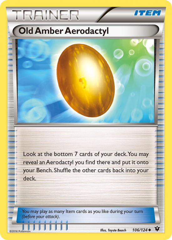 Old Amber Aerodactyl 106/124 XY Fates Collide