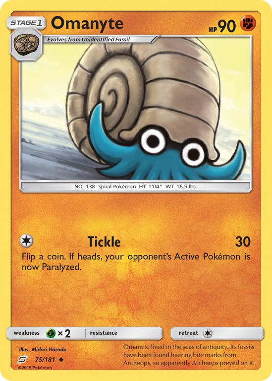 Omanyte 75/181 Sun & Moon Team Up