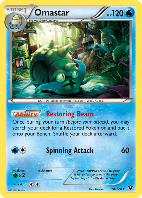 Omastar 18/124 XY Fates Collide