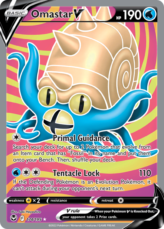 Omastar V 174/195 Sword & Shield Silver Tempest