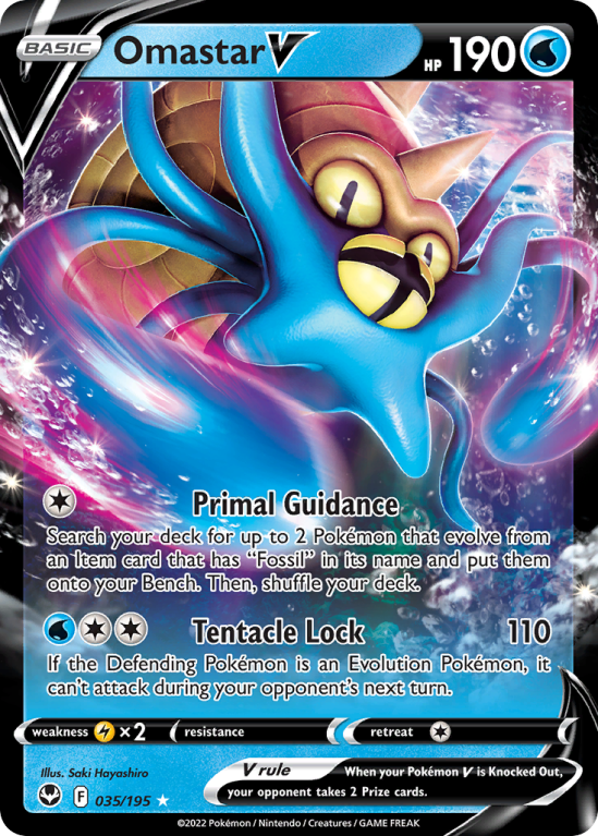 Omastar V 35/195 Sword & Shield Silver Tempest
