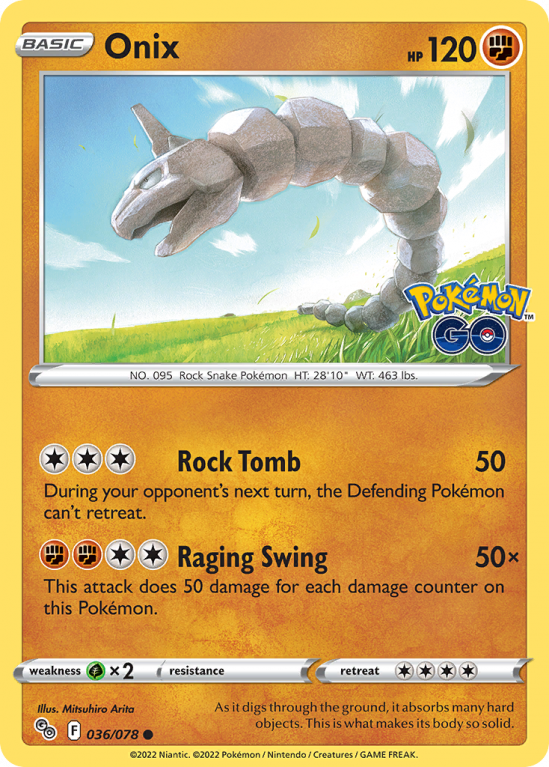 Onix 36/78 Sword & Shield Pokémon GO