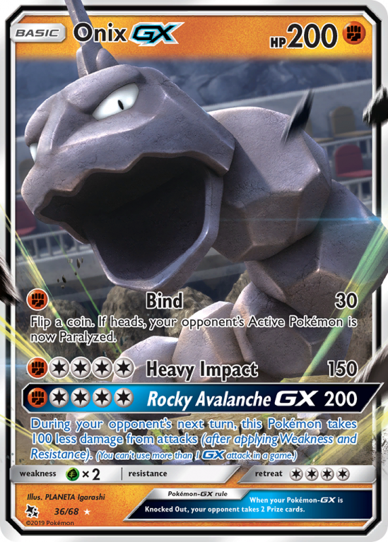 Onix-GX 36/68 Sun & Moon Hidden Fates