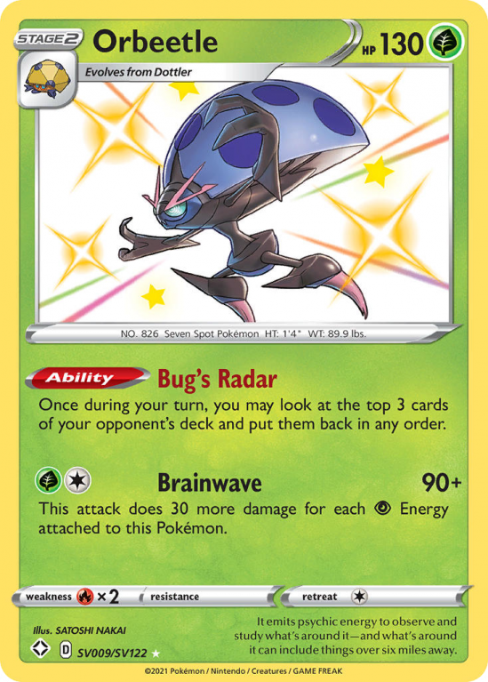 Orbeetle SV009/122 Sword & Shield Shiny Vault