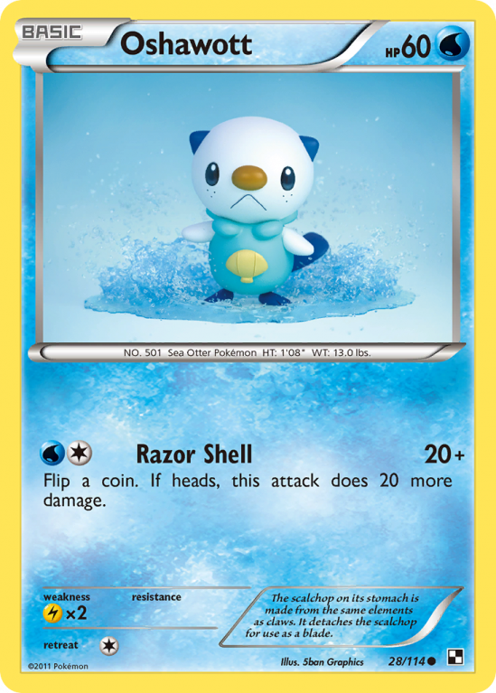 Oshawott 28/114 Black & White Black & White