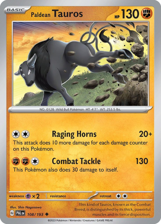 Paldean Tauros 108/193 Scarlet & Violet Paldea Evolved