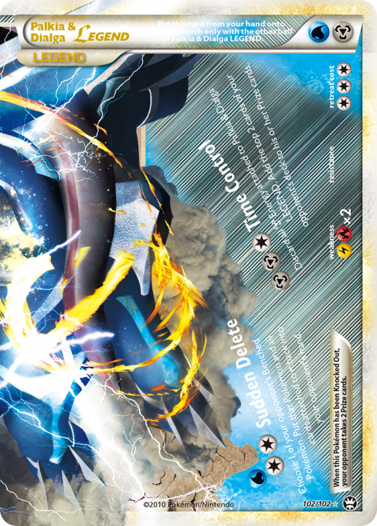 Palkia & Dialga LEGEND 102/102 HeartGold & SoulSilver HS—Triumphant